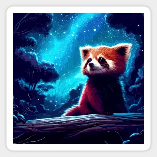 Red panda in magical forest Sticker